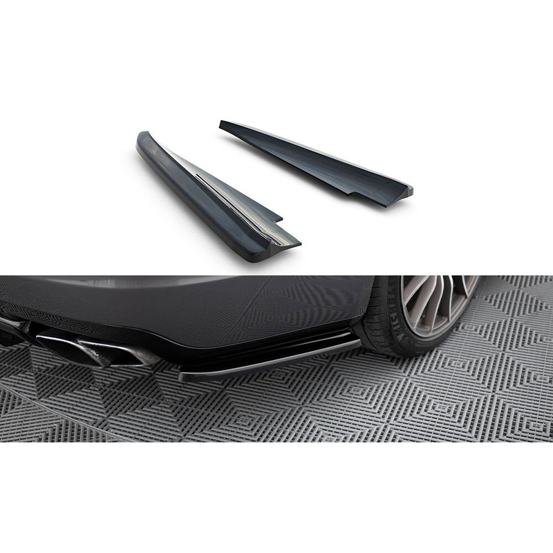 REAR SIDE SPLITTERS MASERATI QUATTROPORTE MK.6 PREFACE GLOSS BLACK