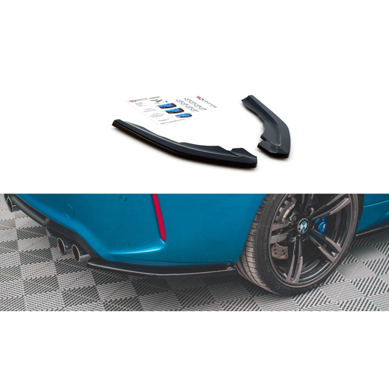 REAR SIDE SPLITTERS V.2 BMW M2 F87 GLOSS BLACK