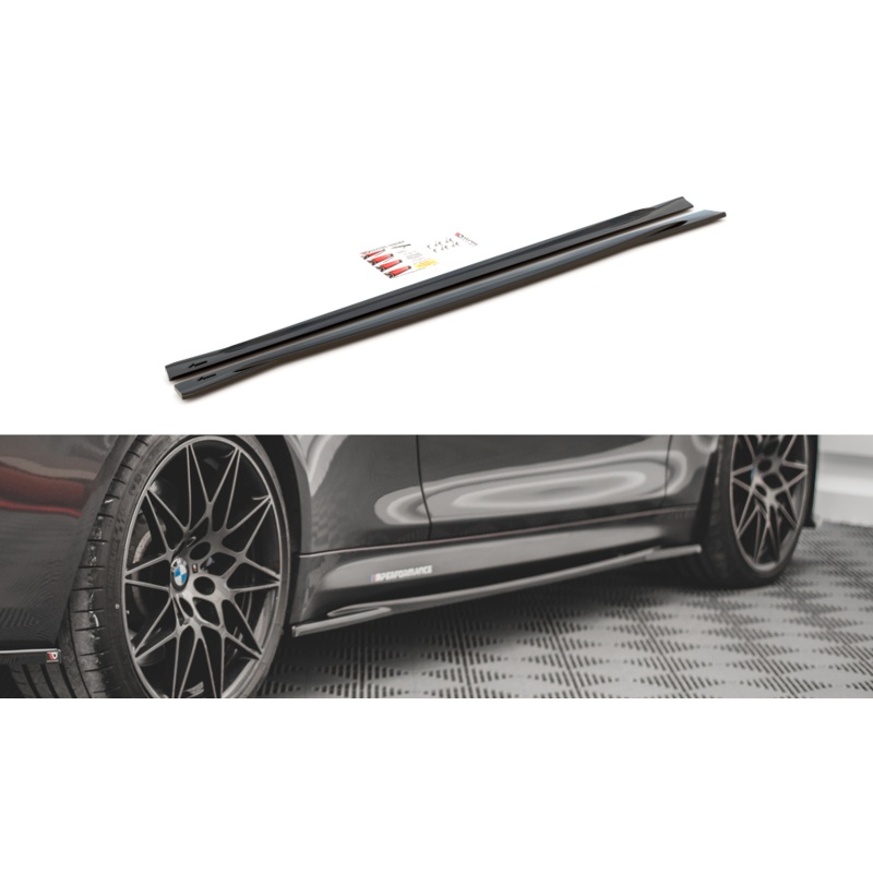 SIDE SKIRTS DIFFUSERS BMW M4 F82 GLOSS BLACK