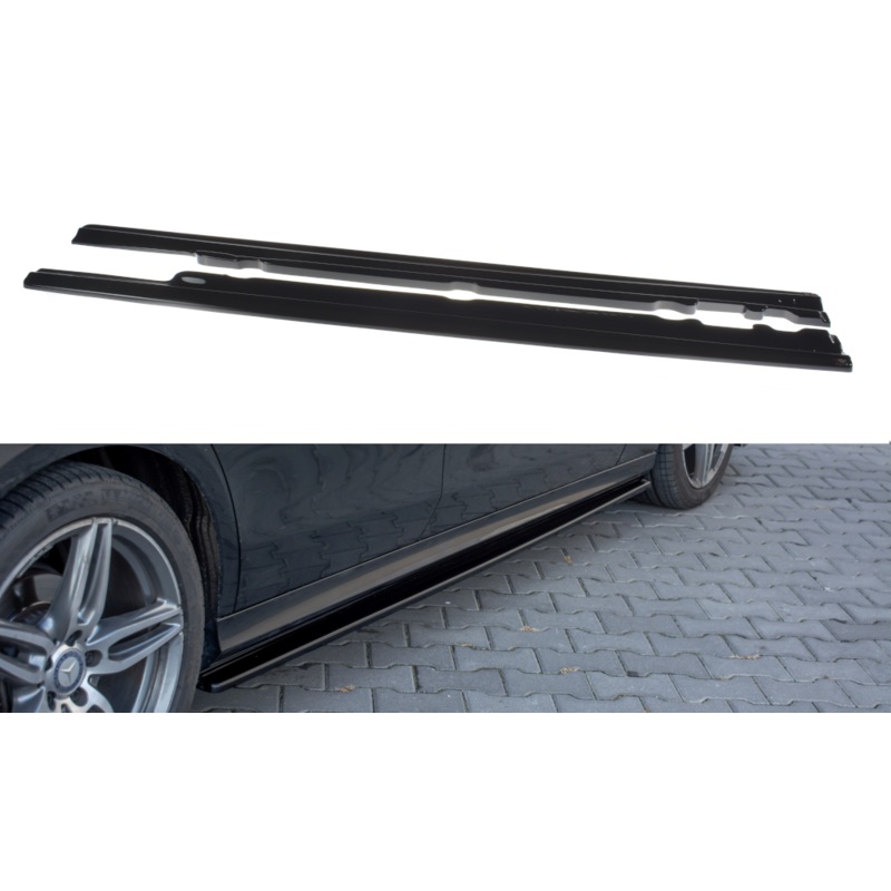 SIDE SKIRTS DIFFUSERS MERCEDES-BENZ E43 AMG / AMG-LINE W213 GLOSS BLACK