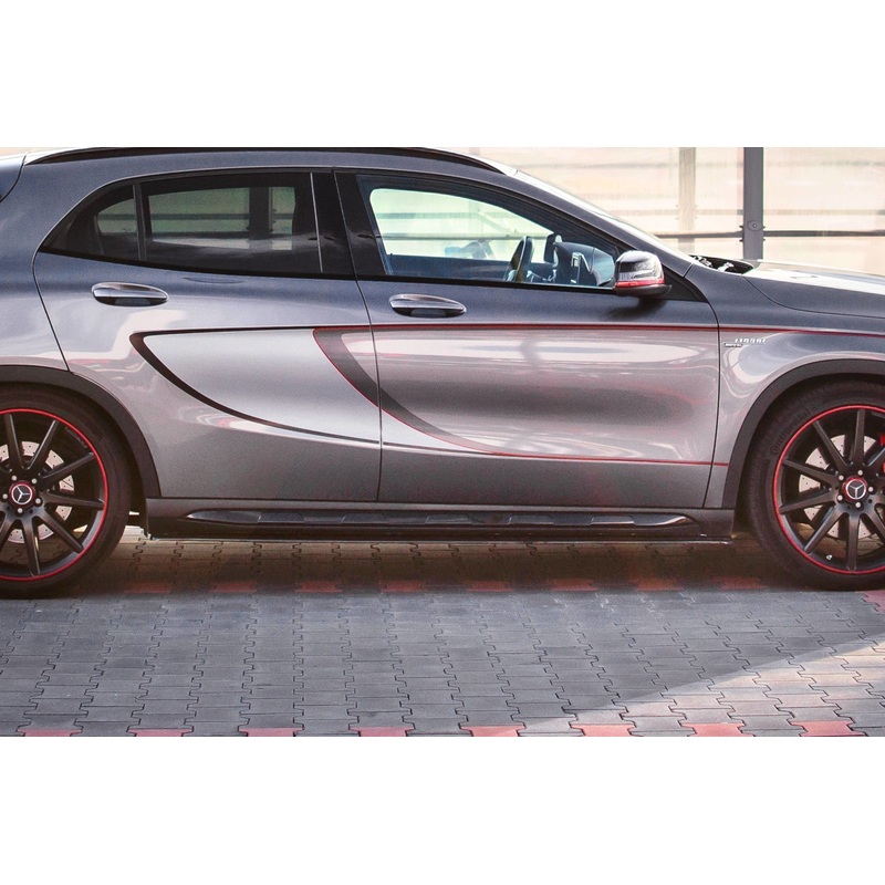 SIDE SKIRTS DIFFUSERS MERCEDES-BENZ GLA 45 AMG SUV (X156) PREFACE GLOSS BLACK