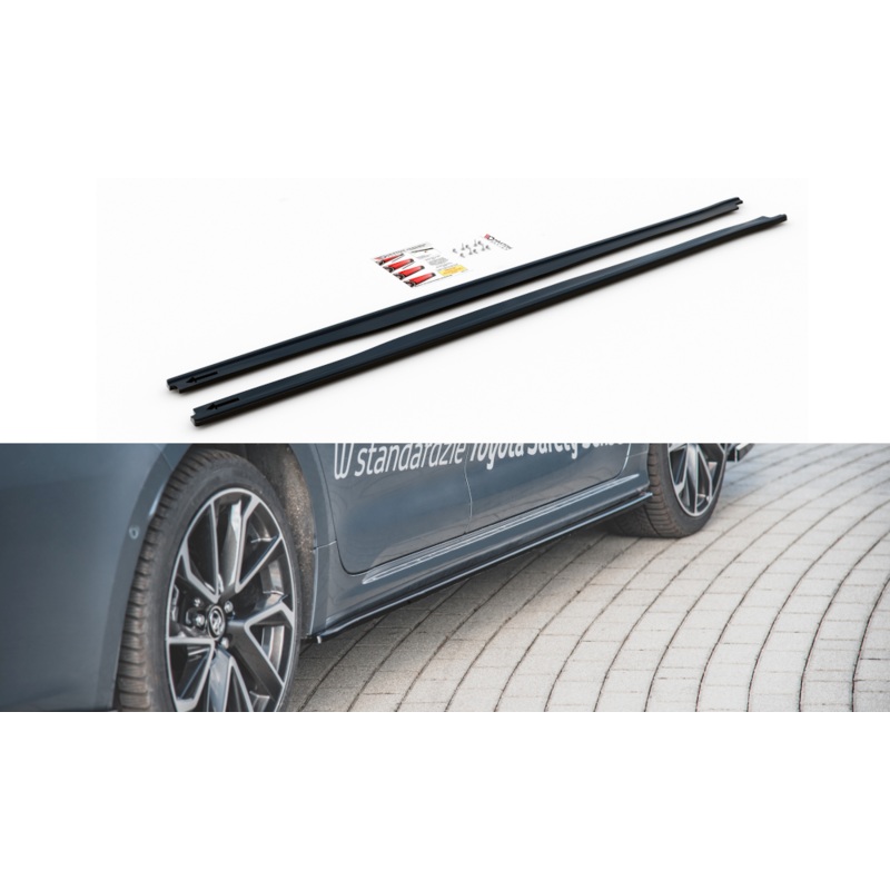 SIDE SKIRTS DIFFUSERS TOYOTA COROLLA XII SEDAN GLOSS BLACK