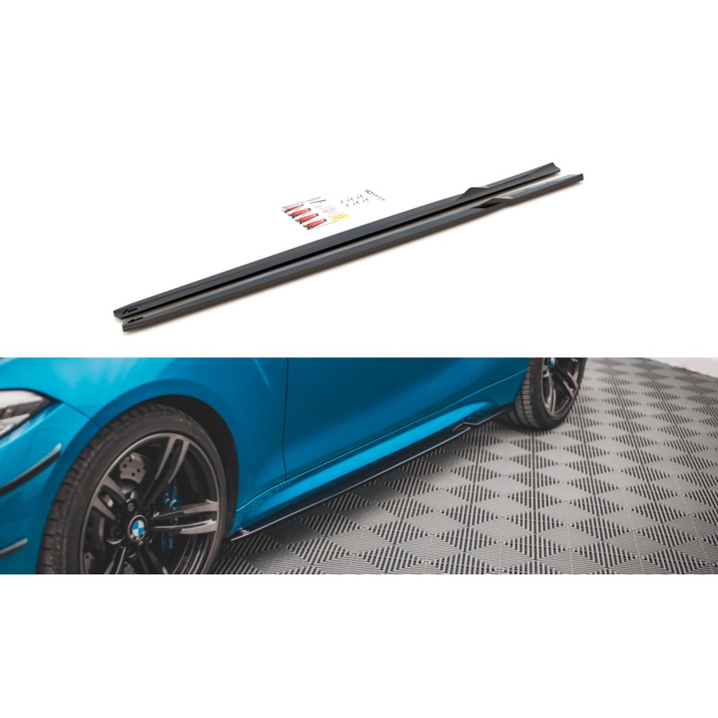 SIDE SKIRTS DIFFUSERS V.2 BMW M2 F87 GLOSS BLACK
