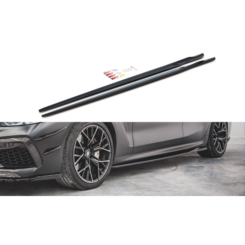 SIDE SKIRTS DIFFUSERS V.2 BMW M8 GRAN COUPE F93 GLOSS BLACK