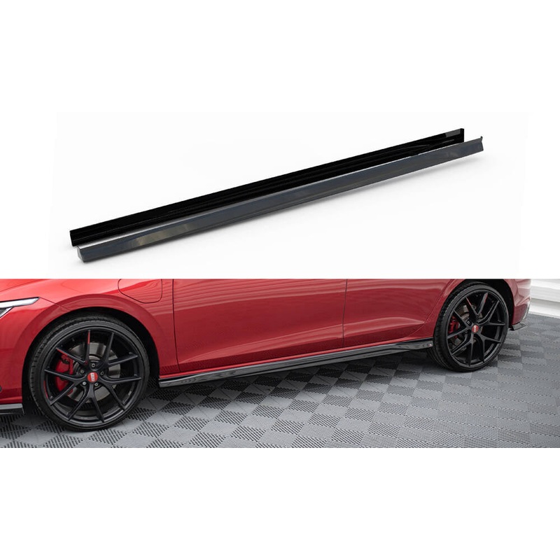 SIDE SKIRTS DIFFUSERS V.3 VOLKSWAGEN GOLF 8 GTI / GTI CLUBSPORT / R-LINE GLOSS BLACK