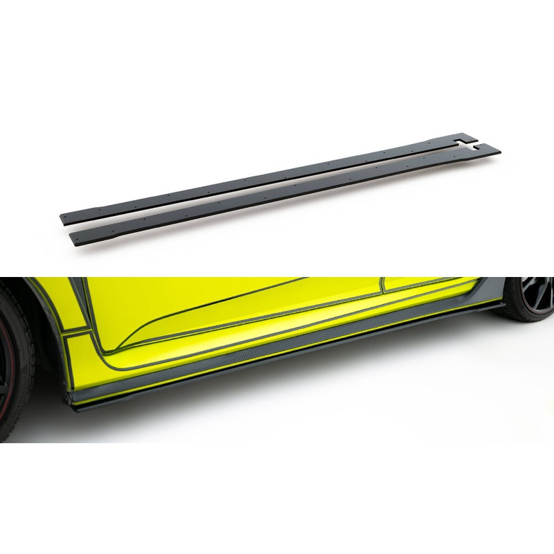 Street Pro Side Skirts Diffusers V.2 Honda Civic Type R Mk10 BLACK