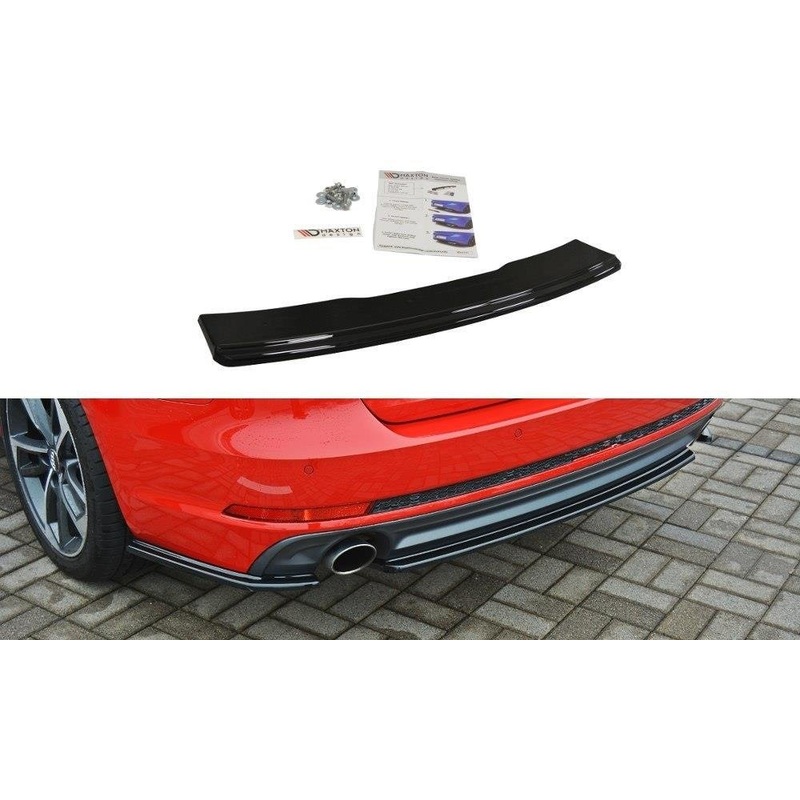 CENTRAL REAR SPLITTER AUDI A4 B9 S-LINE GLOSS BLACK