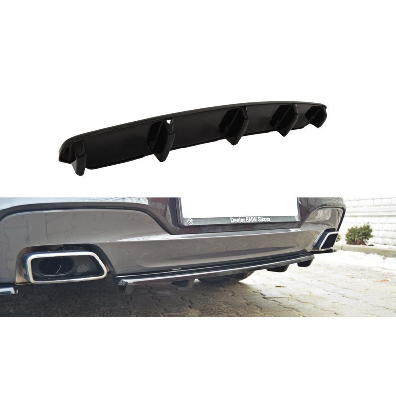 CENTRAL REAR SPLITTER BMW 6 GRAN COUP MPACK (WITH A VERTICAL BAR) GLOSS BLACK