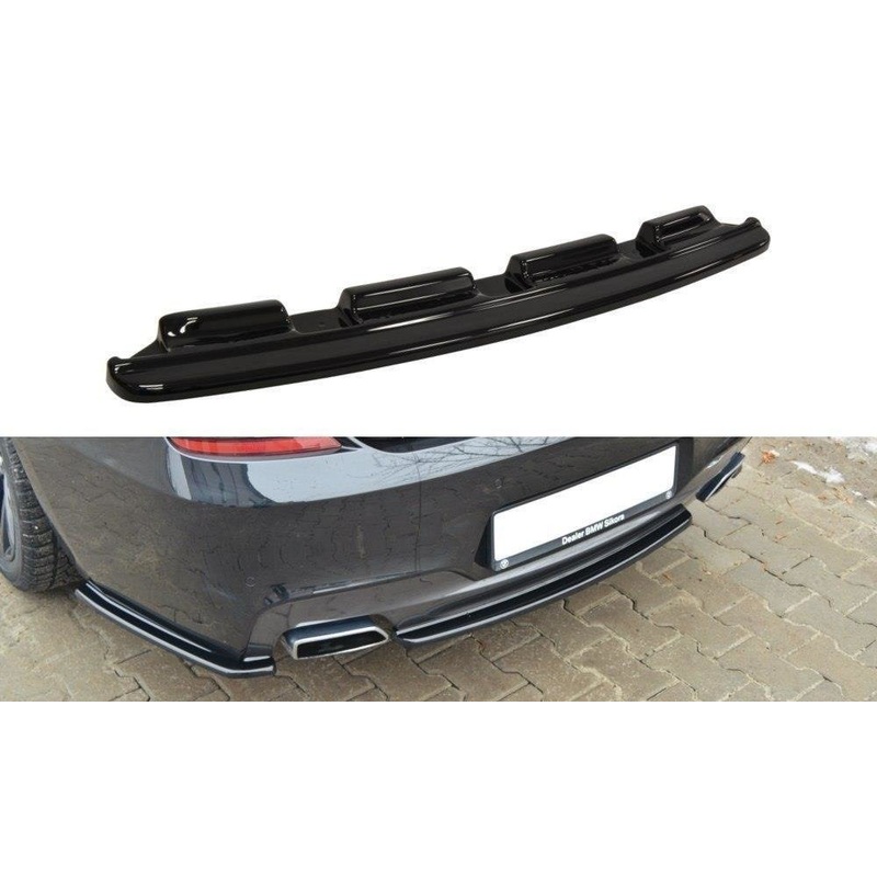 CENTRAL REAR SPLITTER BMW 6 GRAN COUP MPACK (WITHOUT VERTICAL BARS) GLOSS BLACK