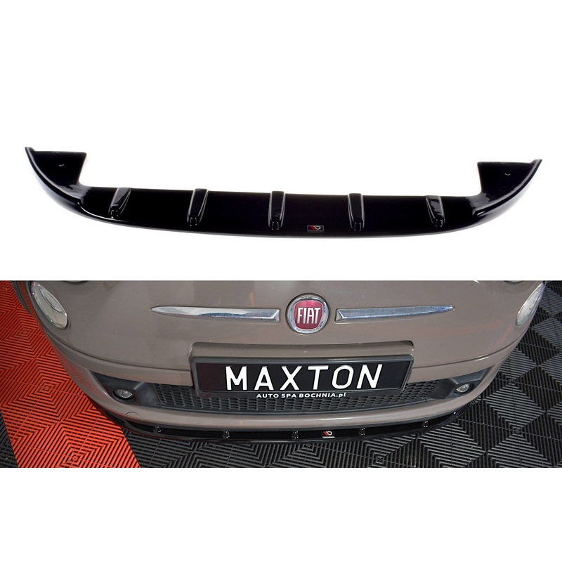 FRONT SPLITTER V.1 FIAT 500 HATCHBACK PREFACE GLOSS BLACK
