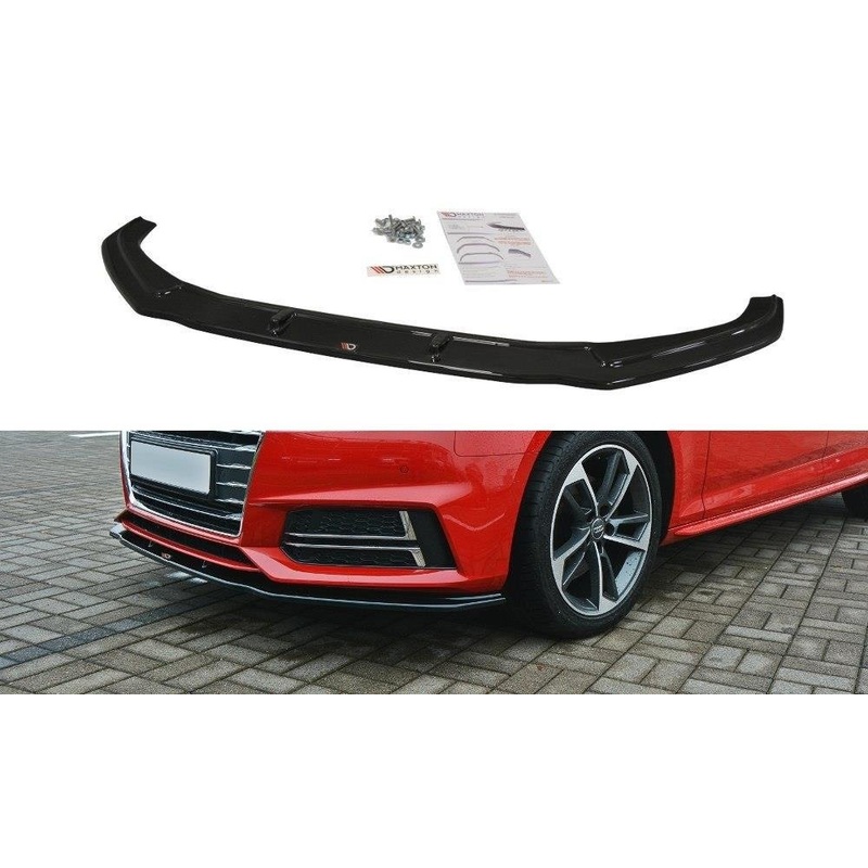 FRONT SPLITTER V.2 AUDI S4 / A4 S-LINE B9 GLOSS BLACK
