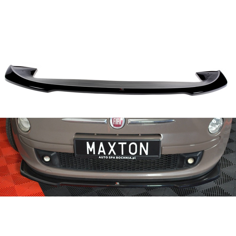 FRONT SPLITTER V.2 FIAT 500 HATCHBACK PREFACE GLOSS BLACK