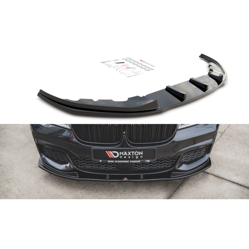 FRONT SPLITTER V.2 FOR BMW 7 M-PACK G11 GLOSS BLACK