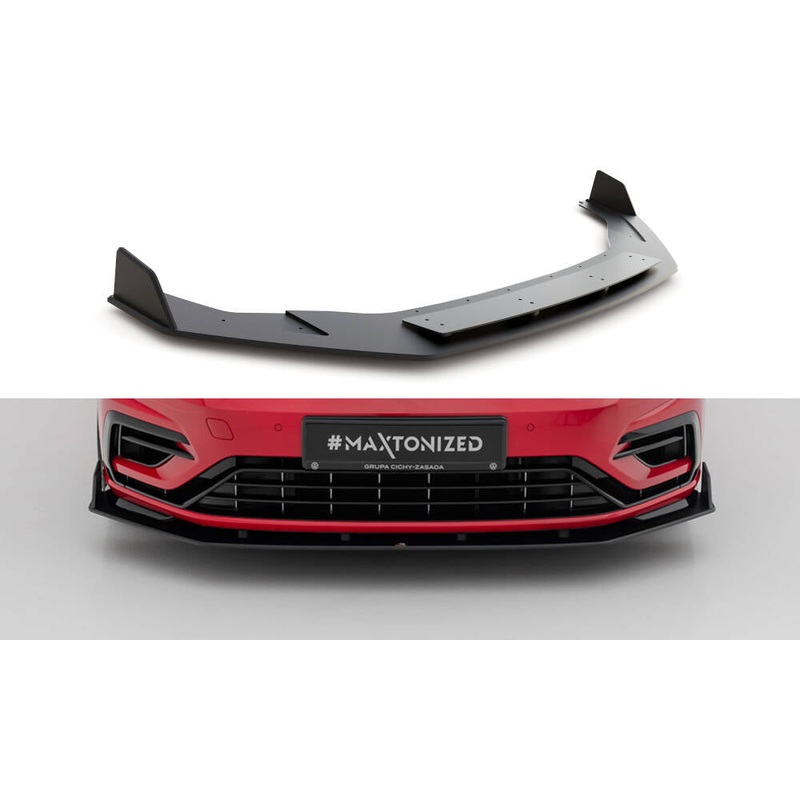 RACING DURABILITY FRONT SPLITTER V.2 VW GOLF 7 R FACELIFT BLACK