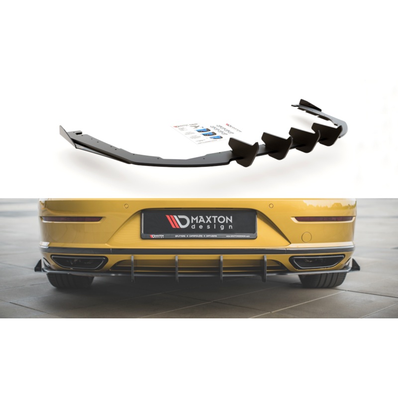 RACING DURABILITY REAR VALANCE + FLAPS VOLKSWAGEN ARTEON R-LINE BLACK + GLOSS FLAPS