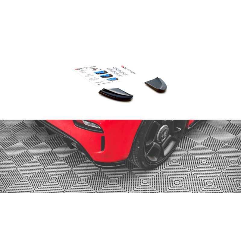 REAR SIDE SPLITTERS FIAT 500 ABARTH MK1 FACELIFT GLOSS BLACK