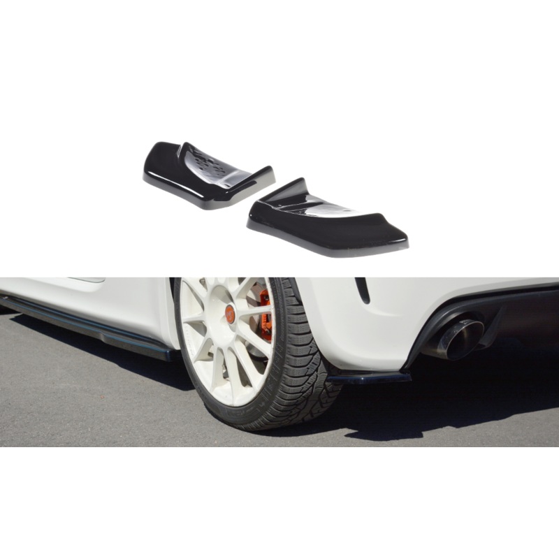 REAR SIDE SPLITTERS FIAT 500 ABARTH MK1 GLOSS BLACK