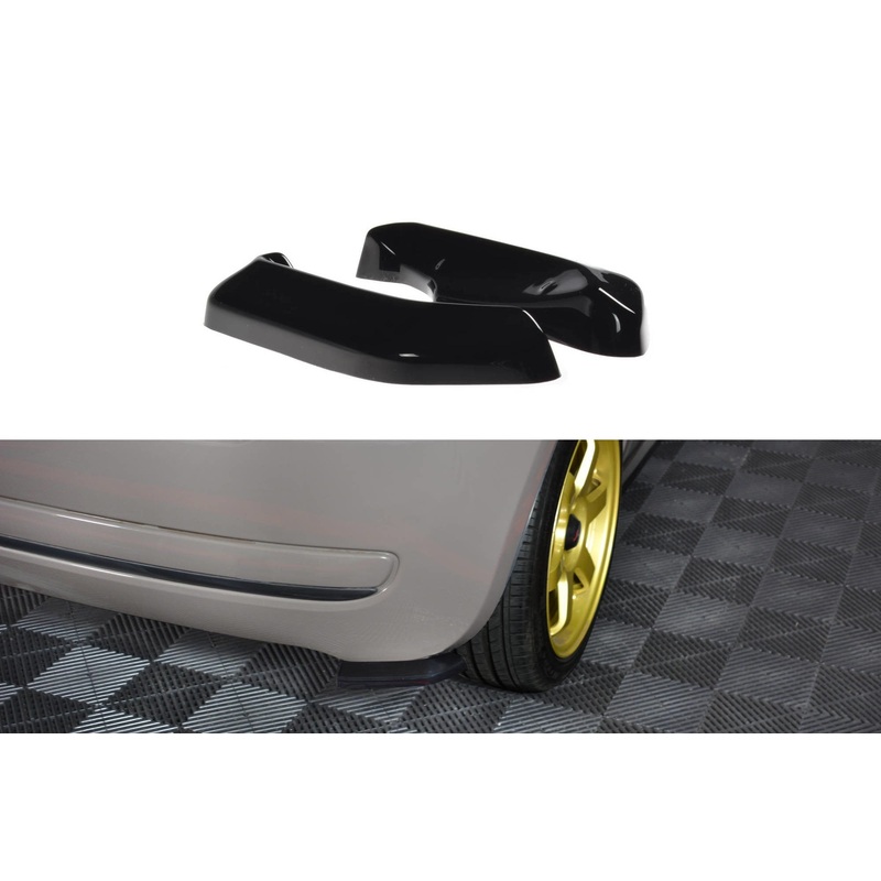 REAR SIDE SPLITTERS FIAT 500 HATCHBACK PREFACE GLOSS BLACK