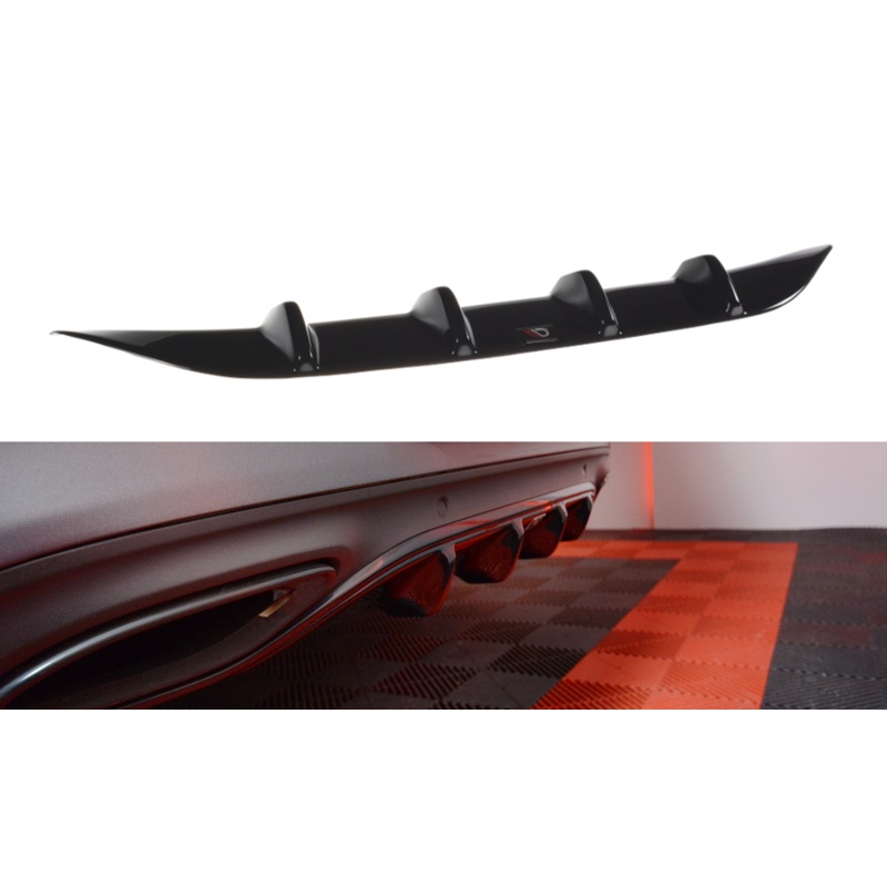 REAR VALANCE MERCEDES- BENZ C-CLASS W205 COUPE AMG-LINE GLOSS BLACK