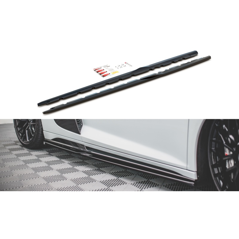 SIDE SKIRTS DIFFUSERS AUDI R8 MK2 FACELIFT GLOSS BLACK