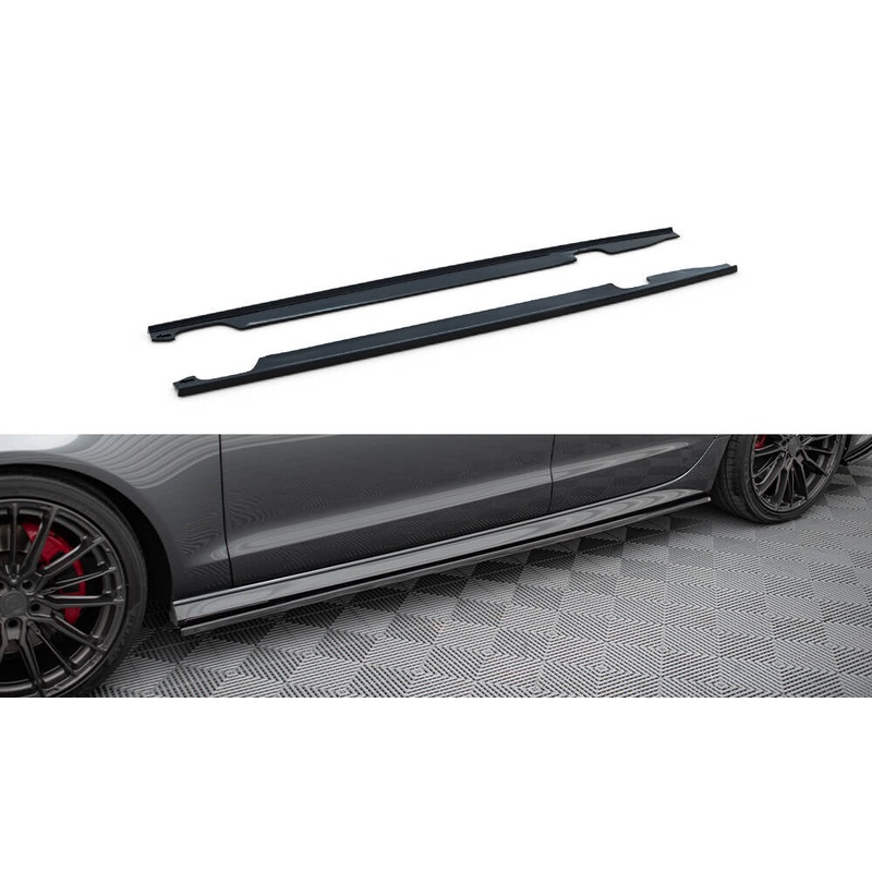 Side Skirts Diffusers Audi S6 / A6 S-Line C7 FL GLOSS BLACK