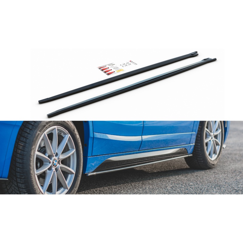 SIDE SKIRTS DIFFUSERS BMW X2 F39 M-PACK GLOSS BLACK