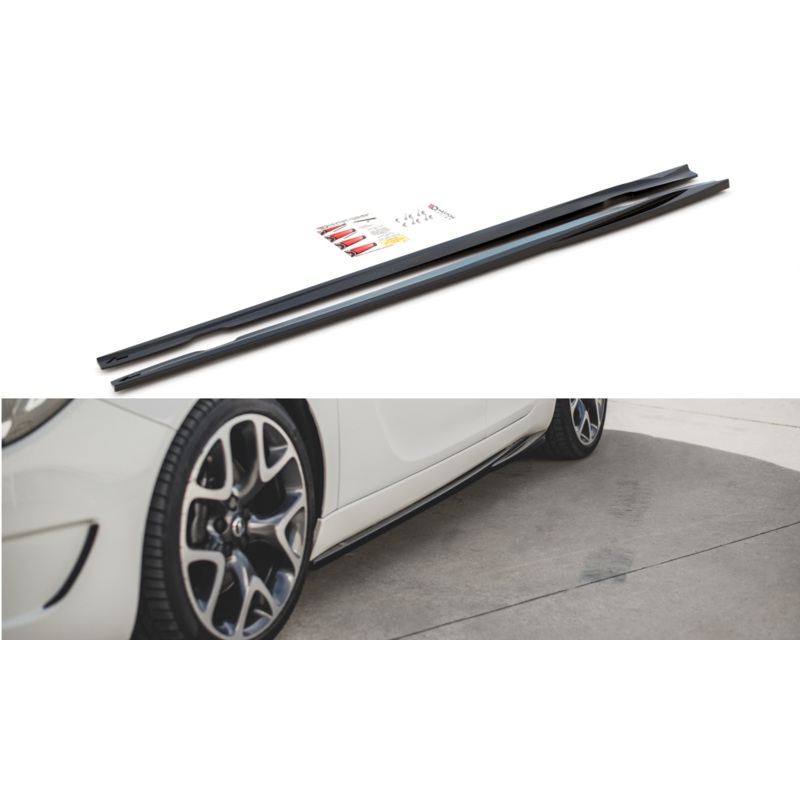 SIDE SKIRTS DIFFUSERS BUICK REGAL GS / OPEL INSIGNIA MK. 1 OPC FACELIFT GLOSS BLACK