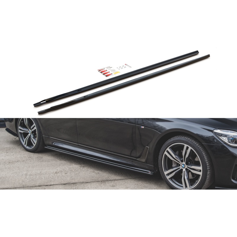SIDE SKIRTS DIFFUSERS FOR BMW 7 M-PACK G11 GLOSS BLACK