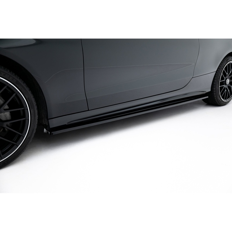 SIDE SKIRTS DIFFUSERS MERCEDES- BENZ C-CLASS W205 COUPE AMG-LINE GLOSS BLACK