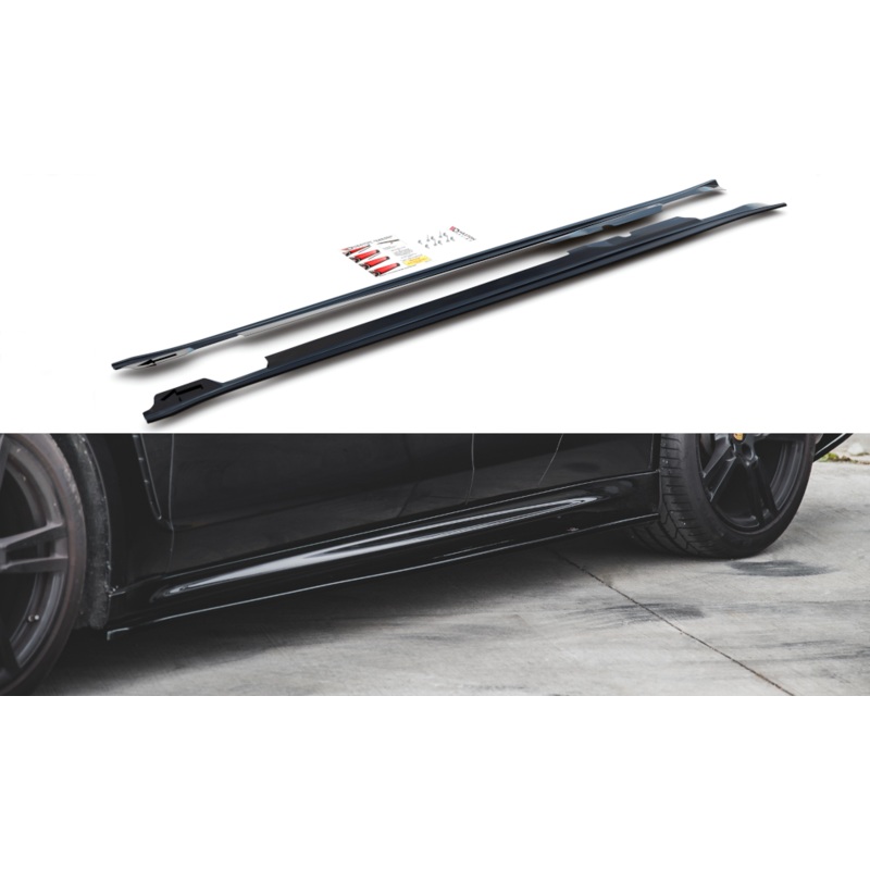SIDE SKIRTS DIFFUSERS V.2 PORSCHE PANAMERA TURBO 970 FACELIFT GLOSS BLACK