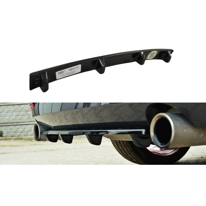 CENTRAL REAR SPLITTER BMW 4 F32 M-PACK (WITH VERTICAL BARS) GLOSS BLACK