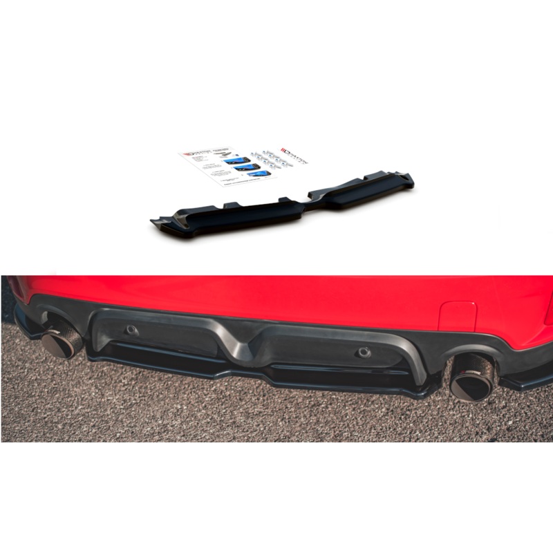 CENTRAL REAR SPLITTER MINI COUNTRYMAN MK2 F60 JCW GLOSS BLACK