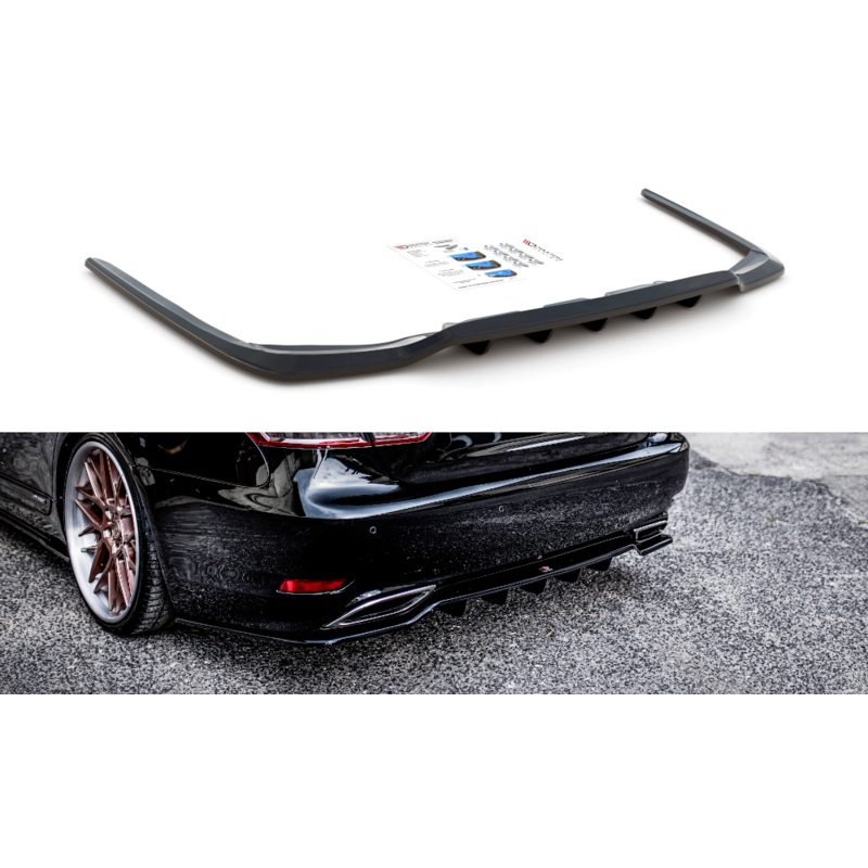 CENTRAL REAR SPLITTER (WITH VERTICAL BARS) LEUXS LS MK4 FACELIFT GLOSS BLACK