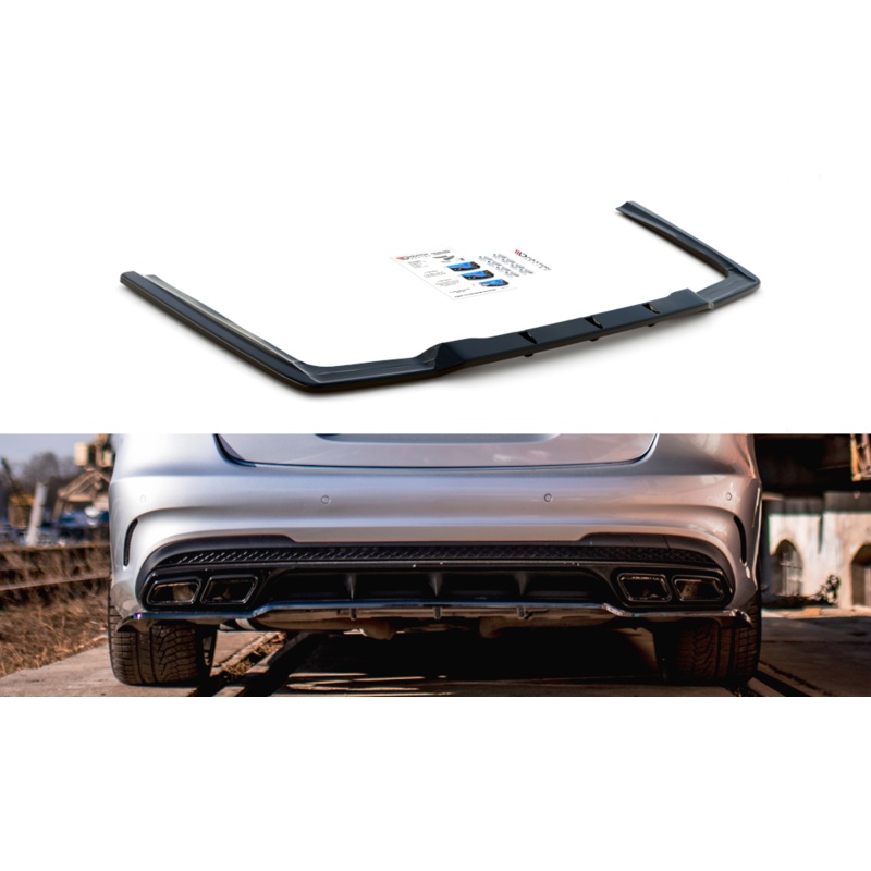 CENTRAL REAR SPLITTER (WITH VERTICAL BARS) MERCEDES-BENZ E63 AMG SEDAN W212 FACELIFT GLOSS BLACK