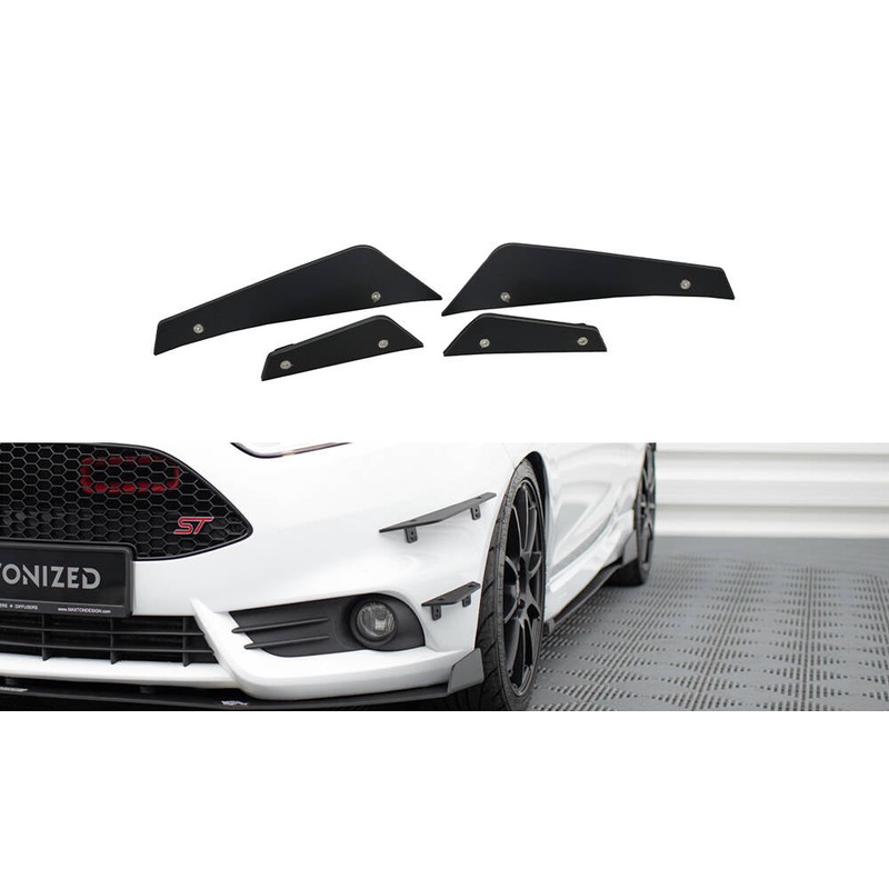 FRONT BUMPER WINGS (CANARDS) FORD FIESTA ST MK7 FL TEXTURED BLACK