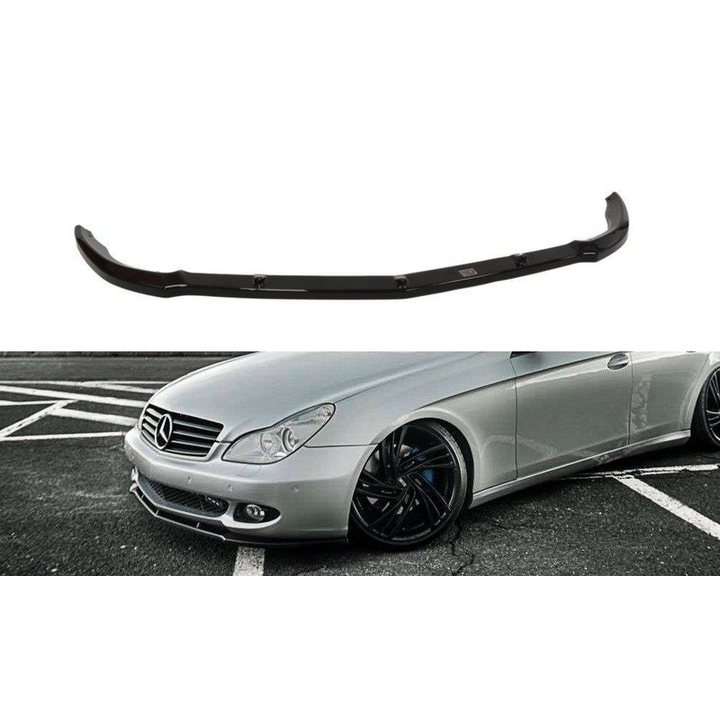 FRONT SPLITTER MERCEDES CLS C219 STANDARD BUMPER GLOSS BLACK