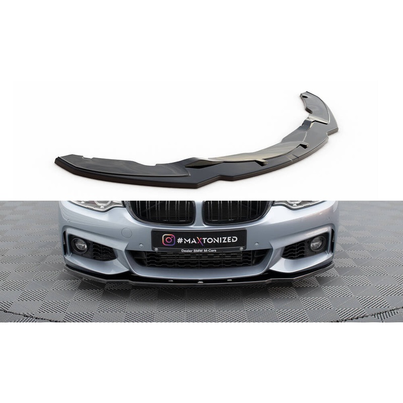FRONT SPLITTER V.1 BMW 4 F32 M-PACK GLOSS BLACK