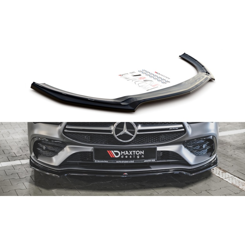 FRONT SPLITTER V.1 MERCEDES-AMG CLA 35 AERO C118 GLOSS BLACK