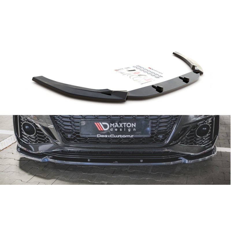 FRONT SPLITTER V.2 AUDI RS5 F5 FACELIFT GLOSS BLACK