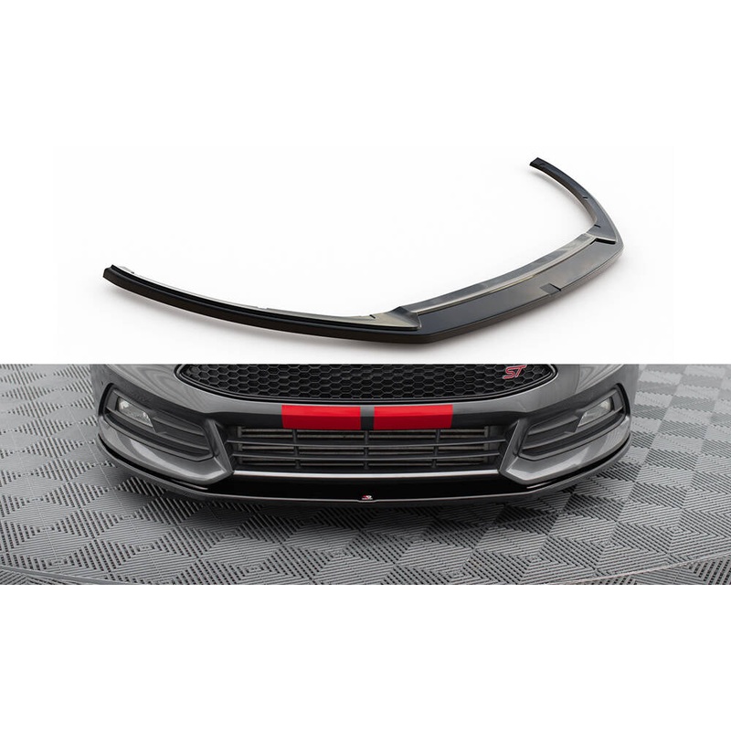 FRONT SPLITTER V.2 FORD FOCUS ST MK3 FL GLOSS BLACK