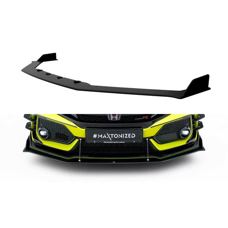 RACING DURABILITY FRONT SPLITTER HONDA CIVIC X TYPE-R BLACK