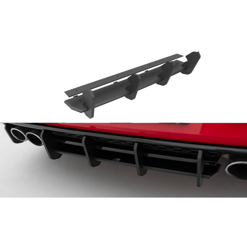 RACING DURABILITY REAR DIFFUSER VW GOLF 7 R FACELIFT BLACK