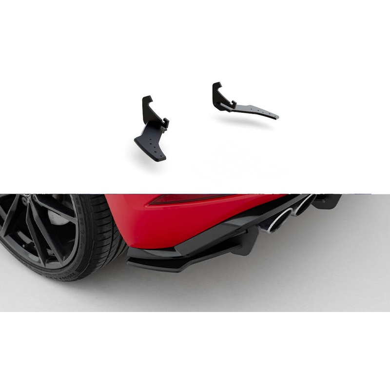 RACING DURABILITY REAR SIDE SPLITTERS VW GOLF 7 R FACELIFT BLACK