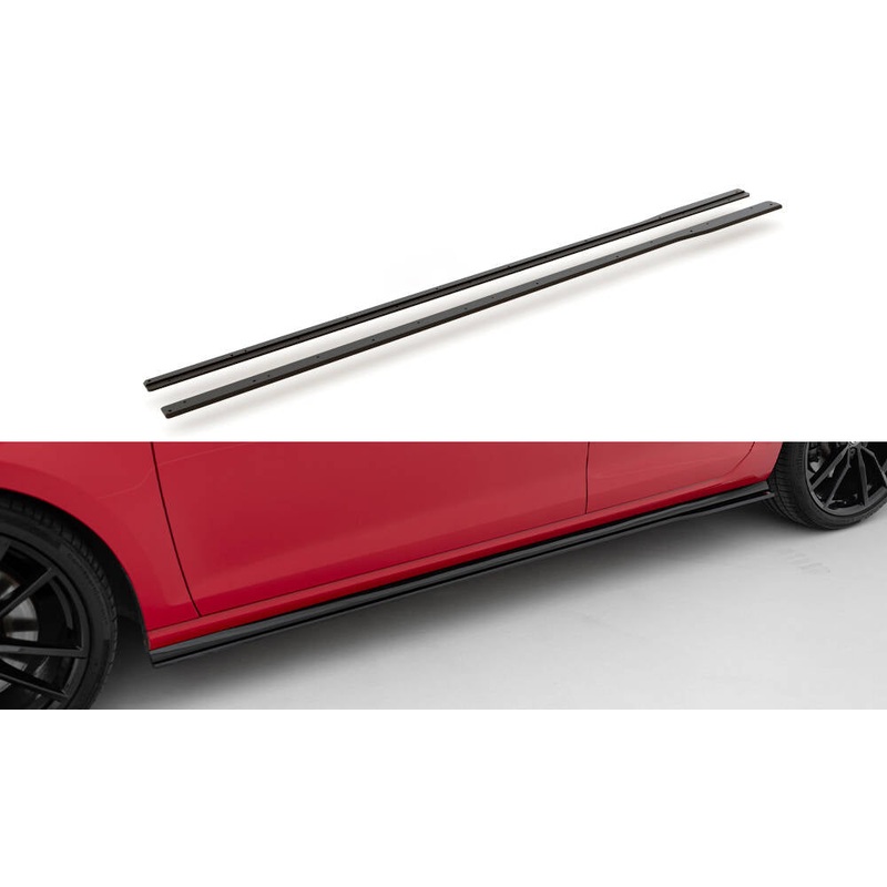RACING DURABILITY SIDE SKIRTS DIFFUSERS VW GOLF 7 R FACELIFT BLACK