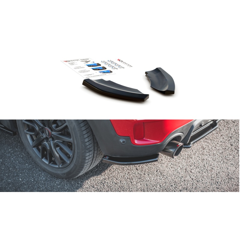 REAR SIDE SPLITTERS MINI COUNTRYMAN MK2 F60 JCW GLOSS BLACK