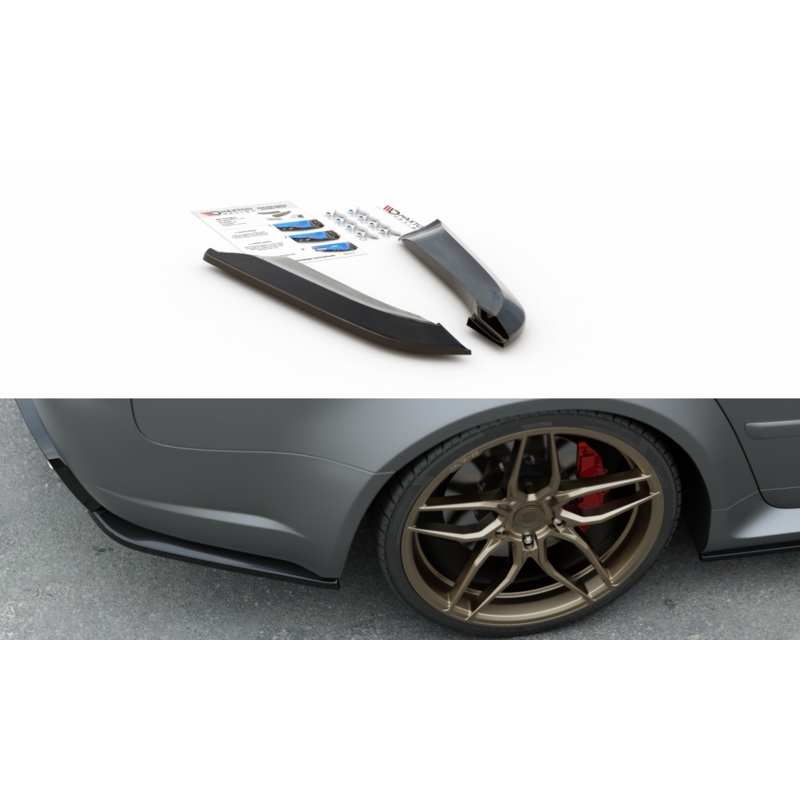 REAR SIDE SPLITTERS V.2 AUDI RS4 SEDAN B7 (set for Maxton valance) GLOSS BLACK