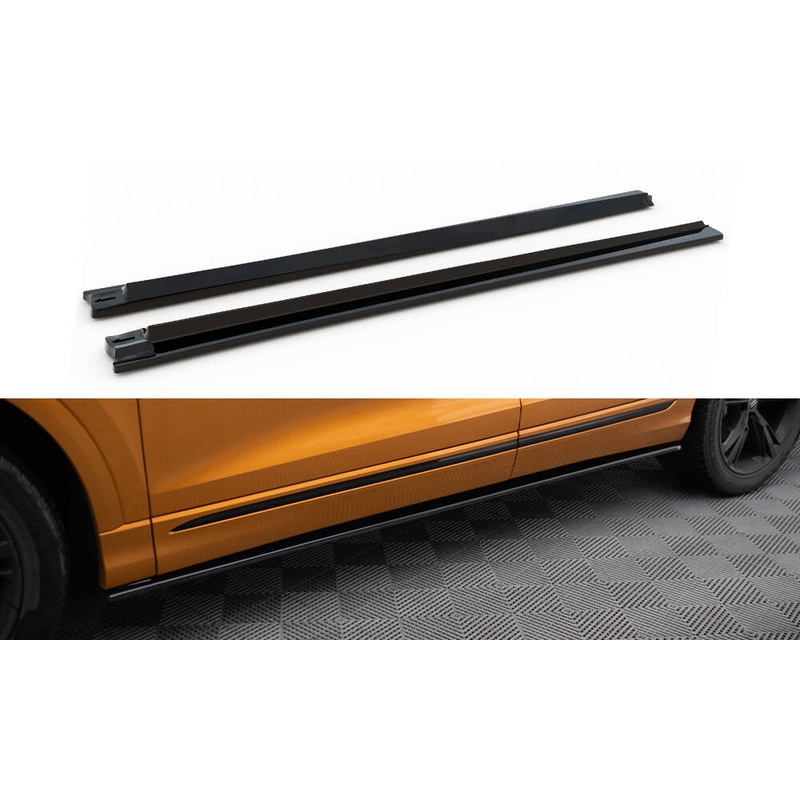 SIDE SKIRTS DIFFUSERS AUDI Q8 S-LINE GLOSS BLACK
