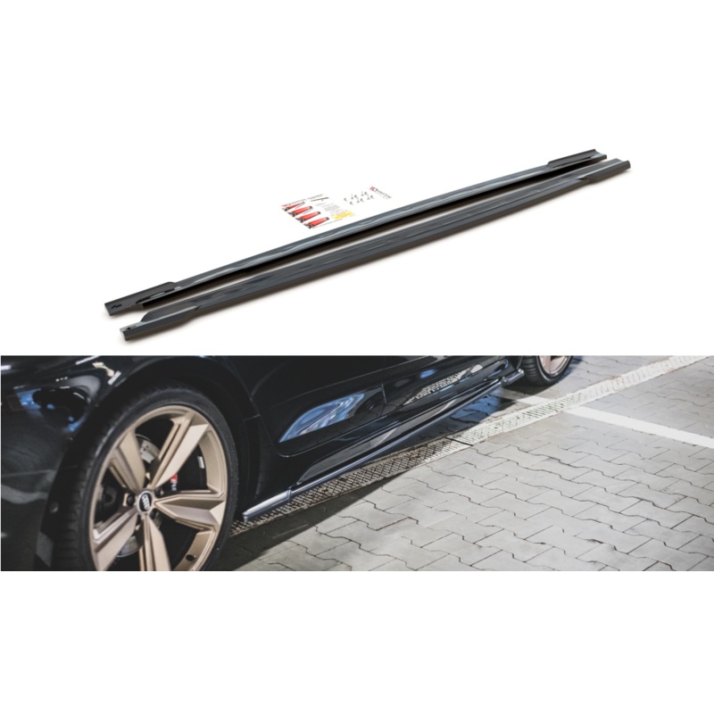 SIDE SKIRTS DIFFUSERS AUDI RS5 SPORTBACK F5 FACELIFT GLOSS BLACK