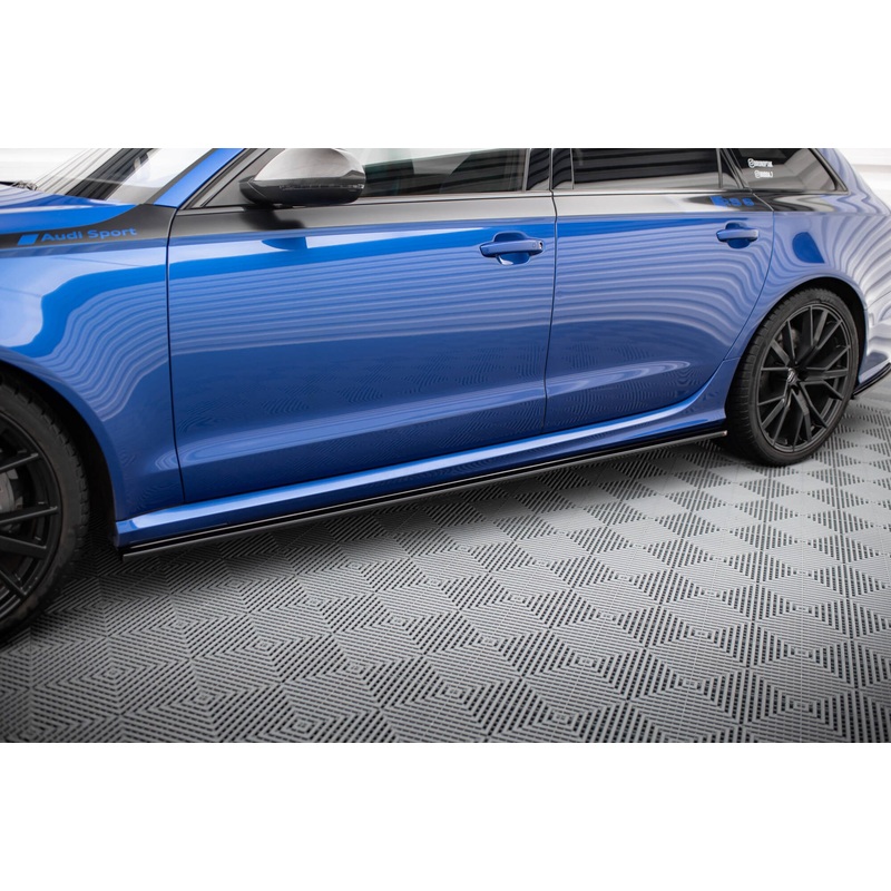 SIDE SKIRTS DIFFUSERS AUDI RS6 C7 / C7 FL GLOSS BLACK