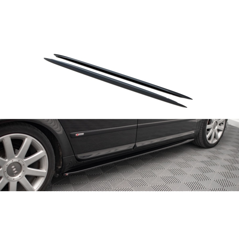 SIDE SKIRTS DIFFUSERS AUDI S4 / A4 / A4 S-LINE B6 / B7 GLOSS BLACK
